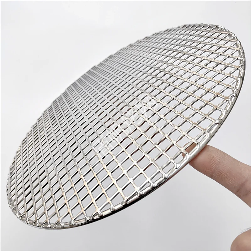 HQ GM01 Stainless Steel 304 Food Grade Round BBQ Charcoal Grate Barbecue Grill with Thicken Wire Grid Mesh Net