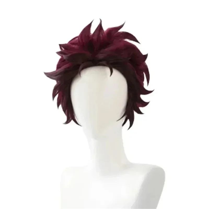 Tanjiro Kamado Wig Anime Tanjiro Kamado Cosplay Wig Short Chestnut Brown Heat Resistant Hair Cosplay Wigs cosplay wigs