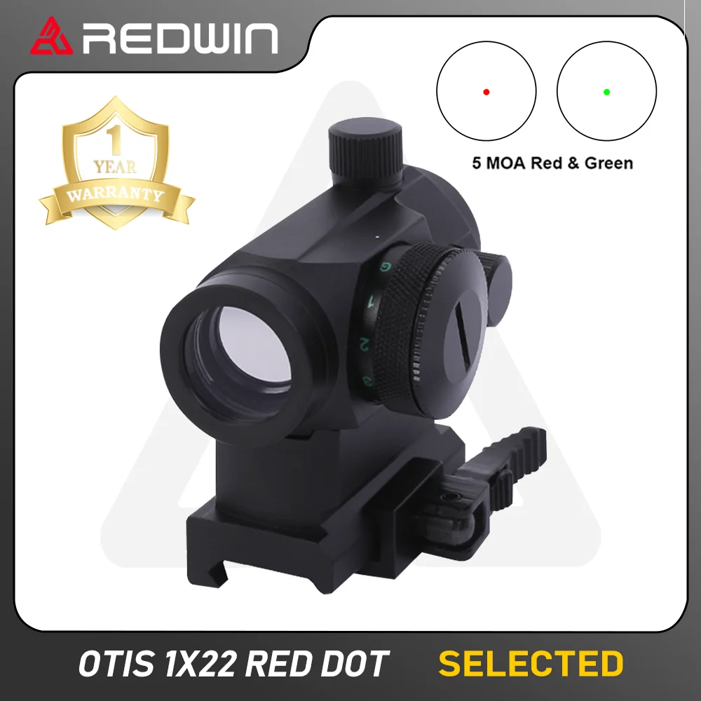 

Колпачок для прицела Red Win Otis 1x22 5 MOA, регулировка 5 уровней R/G освещения с креплением для переходника Пикатинни, подходит для платформы AR. 223 .308