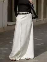 UOOZEE Office Lady Formal Solid Color H-line Skirts 2025 New Spring Summer High Waist Casual Elegant Long Skirt For Women - Image 2