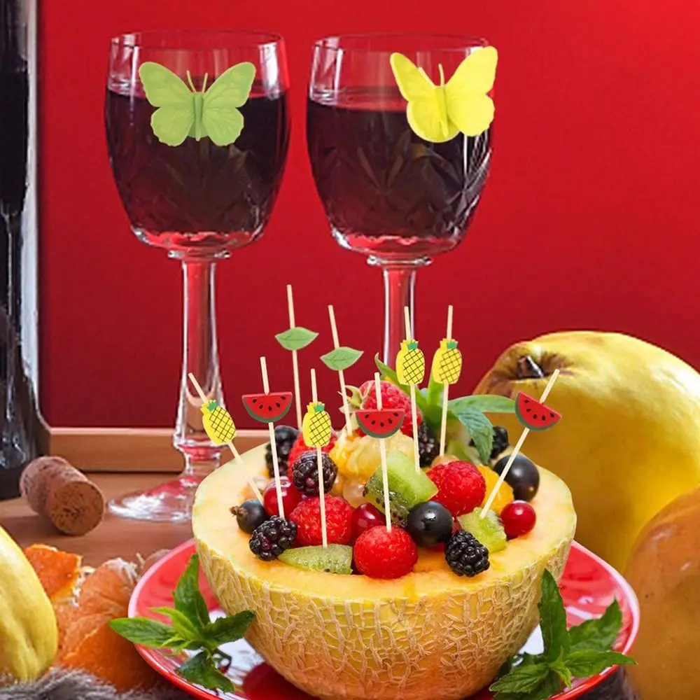 Description Picture 3 of itemSandwich Toothpicks Cupcake Fruit Fork Toothpick Skewer Bamboo Picks Fruit Sticks Food Fruit Cocktail Decor Handmade Toothpicks