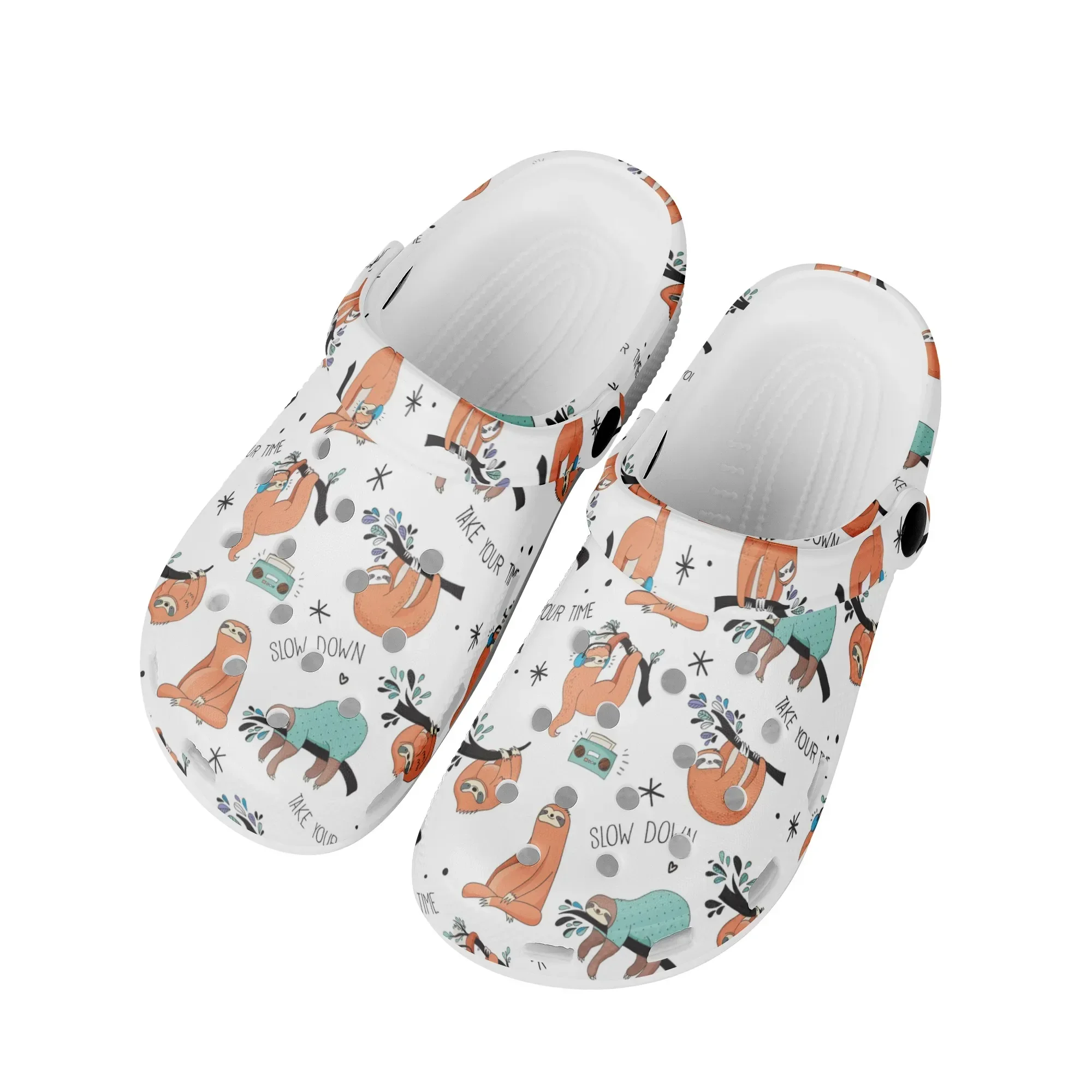 Women Slippers Hole Shoes Cute Koala Flower Print Girls Beach Shoes Light Home Outdoor Sandals Summer Wading Sneakers Adult