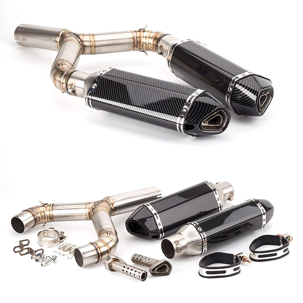 Motorcycle Full System Elbow Exhaust Muffler Middle Contact Pipe Slip-On For Aprilia Shiver 750 2010 - 2016 Exhaust Muffler