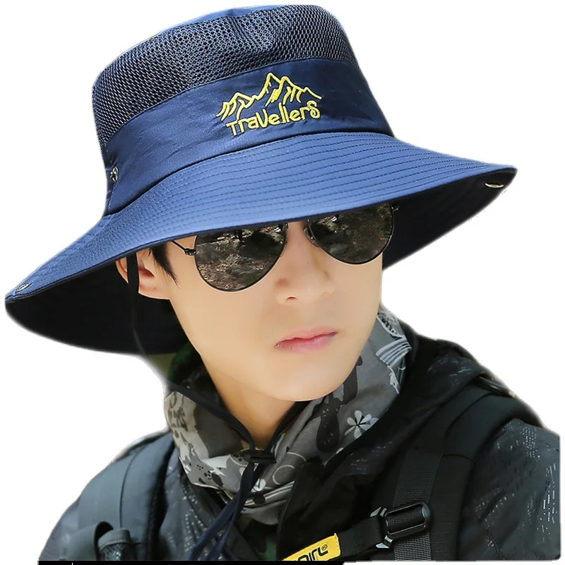 Fashion Wide Brim Fishing Cap Summer Men and Women Bucket Hats Hiking Outdoor Wide Brim Sun Hats 1