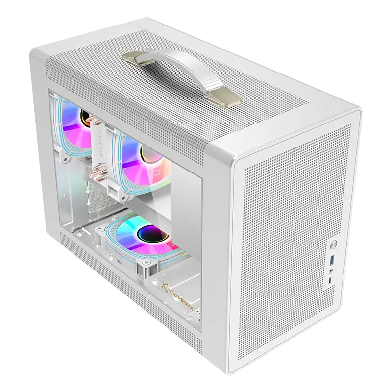 파워 트레인 X-GAMERX P60 MATX ITX 휴대용 데스크탑 미니 타입C 데스크탑 케이스