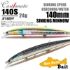 CASTFANATIC 24g 140mm Slow Sinking Minnow Jerkbait Lure AS140S Big Artificial Bait Saltwater Sea Bass Pike Fishing Free Shipping 1