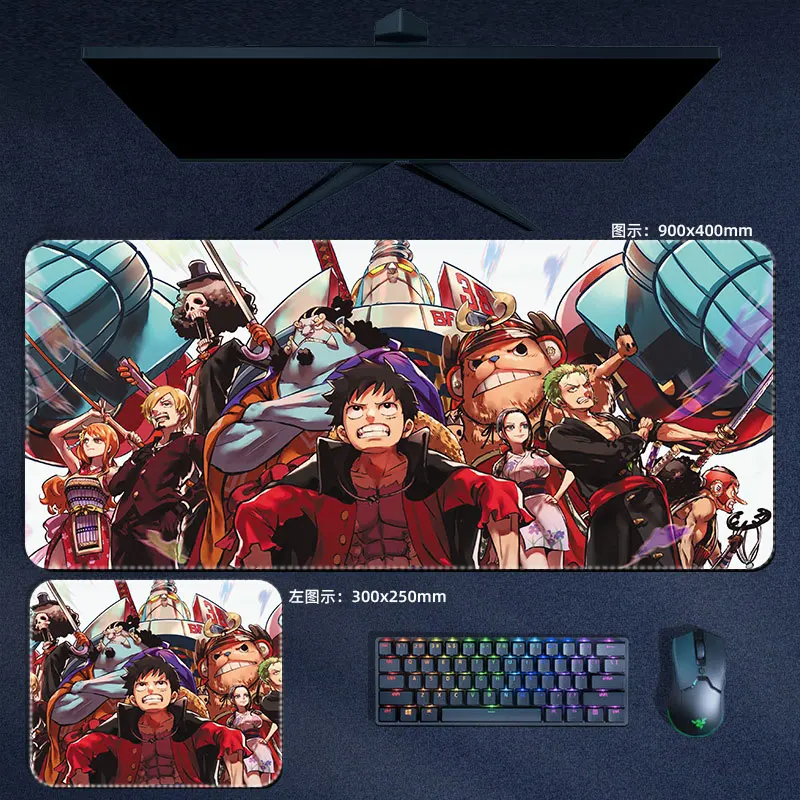 Grande Anime Mouse Pad One Preço Xxl Hastes Zoro Luffy ás Sanji Lei da Água Manga Computador Acessórios de Preenchimento Desk Mat - Imagem 5