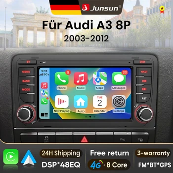Radio para Auto Junsun de 7 Pulgadas con Android 15 para Audi A3 8P S3 2003-2012, Inalámbrico para Apple CarPlay, Pantalla Táctil IPS, Reproductor Multimedia Estéreo, Sistema Inteligente para Auto, Unidad Principal Autoradio 2 Din, Navegación GPS, BT, 4G, WIFI, 8 Núcleos, FM, DSP, RDS, SWC, DAB+ 1