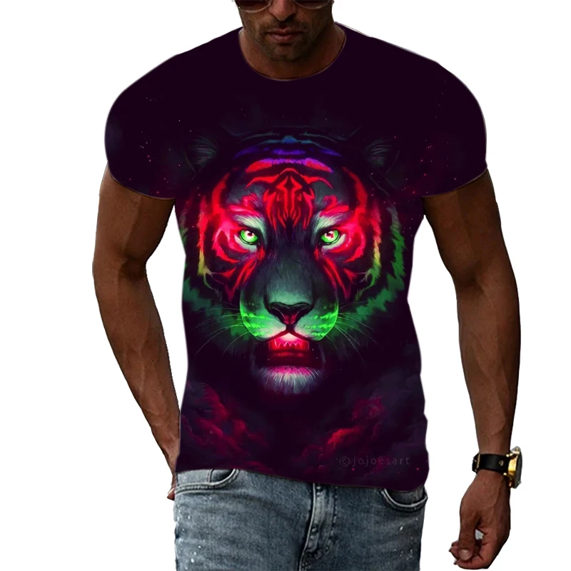 Mens Tiger Print Shirt 3D Style Tee Top Trend Mens Tiger Print Shirt 3D Style Tee Top Trend