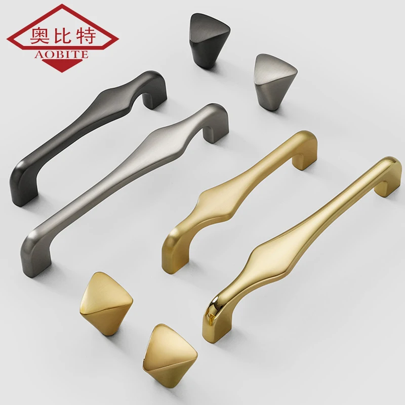 AOBT Black Golden Bedroom Cupboard Handle Kitchen Cabinet Storage Wardrobe Door Knob Dressers Furniture Drawer Pulls Bar Handle