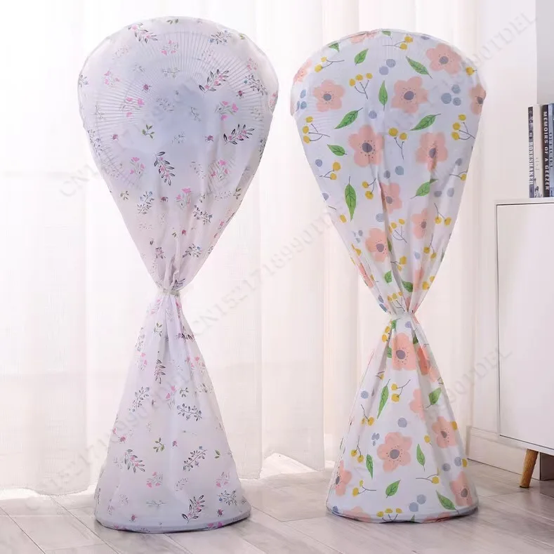 Two Style Washable Fan Sleeve Waterproof Dustproof Protective Standing Round Electric Fan Cover for Pedestal Stand Floor