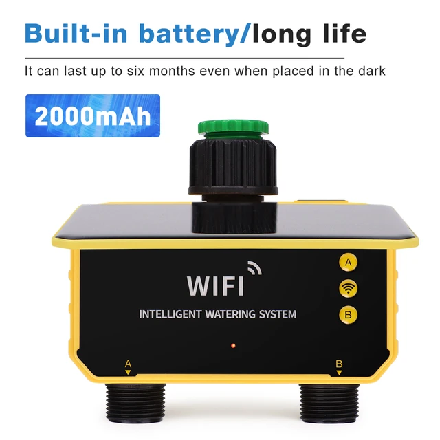 Smart Irrigation Water Timer Automatic Solar Timing Controller 1/2 Outlets Watering Timer System Plant Waterer for Garden Lawn 3
