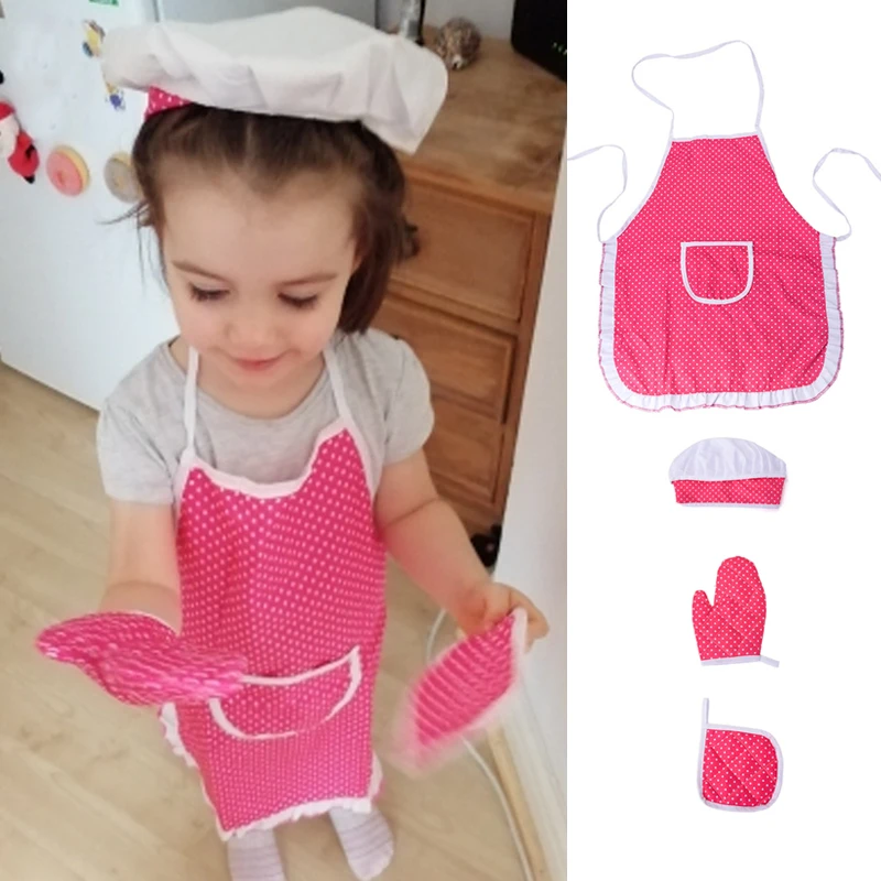 11 pezzi grembiule per bambine bambini che cucinano Set da forno cappello  da cuoco guanto e utensile per bambino vestire il ruolo del Costume da  cuoco per - AliExpress