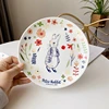 Rabbit and Flowers Dinner Plate for Dessert Cake, Cartoon Ceramic Decorative Plate, Kitchen Utensils, Crockery 4