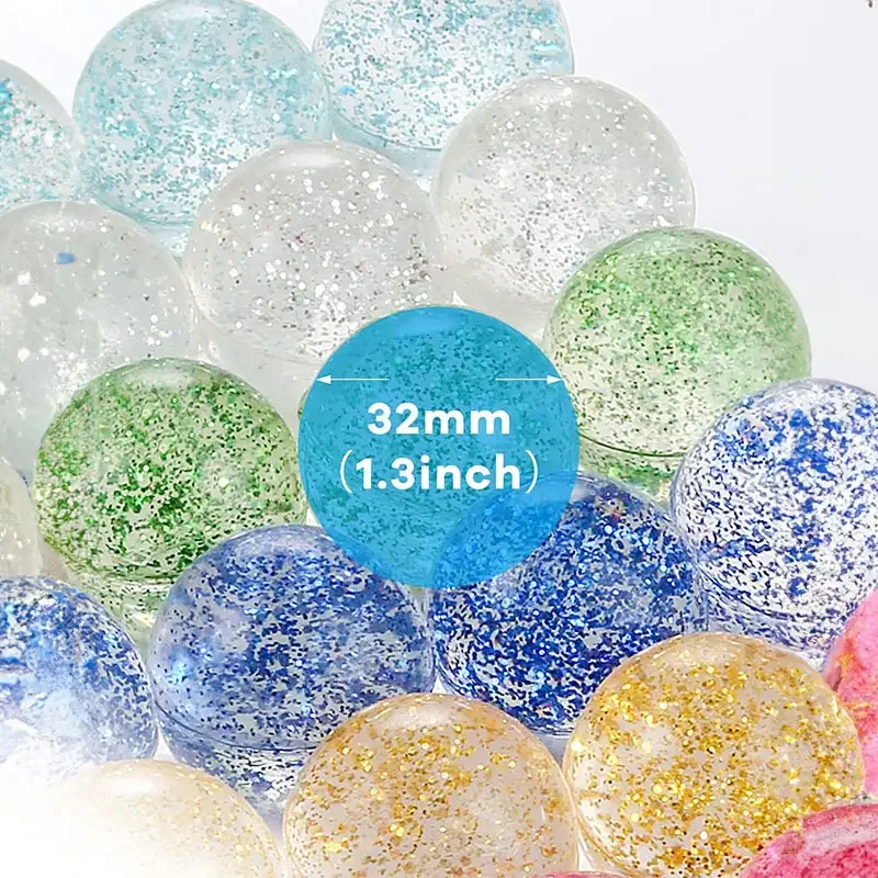 10/20Pcs Glitter Bouncy Balls Toy for Kids Birthday Party Favors Goodie Bag Pinata Fillers Guests Gift School Rewards
