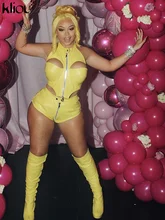  Kliou Zipper Faux PU Leather Two Piece Set Women Sexy Holes Irregular Shape Backless Sleeveless Vest+ Shiny Sheath Biker Shorts 