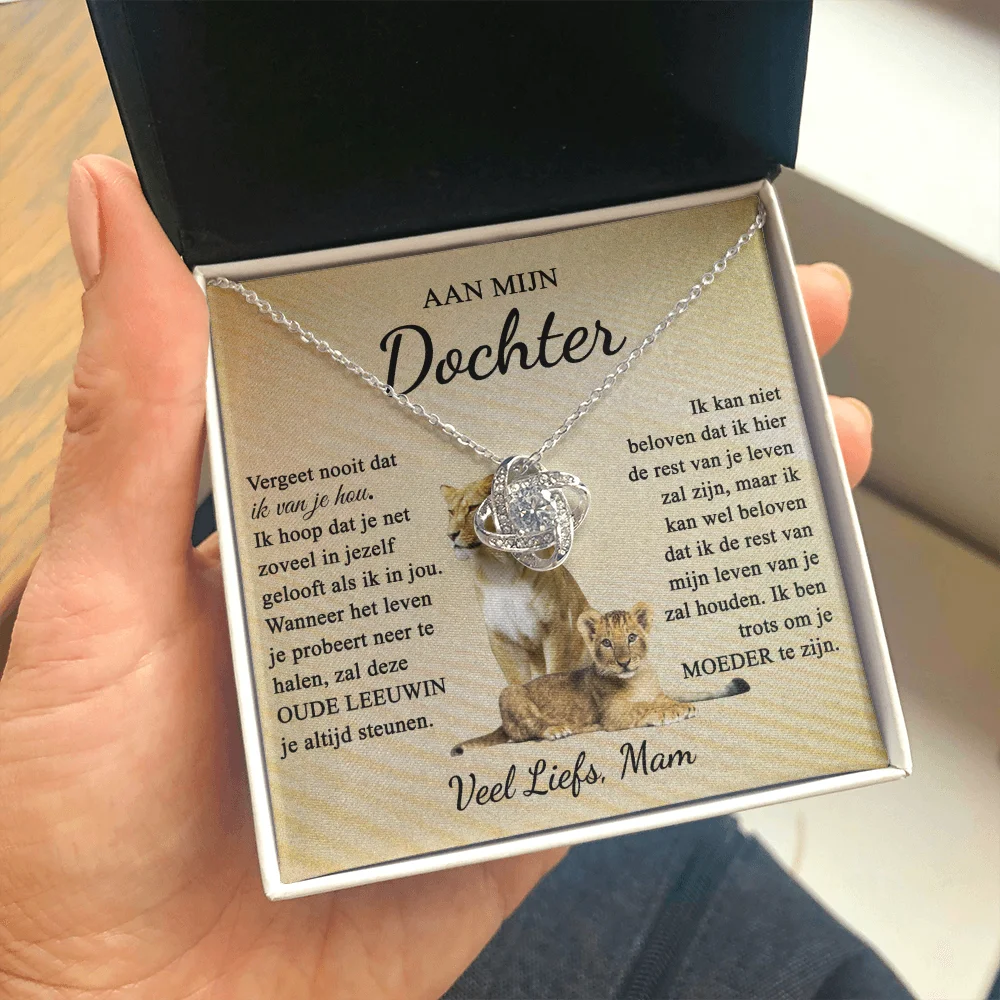 Nederlandse Dochter Cadeaus Van Moeder Om Mijn Dochter Lion Mom Kerstcadeau Knoop Liefde Ketting 2022 Nieuwe Dropshipping - AliExpress