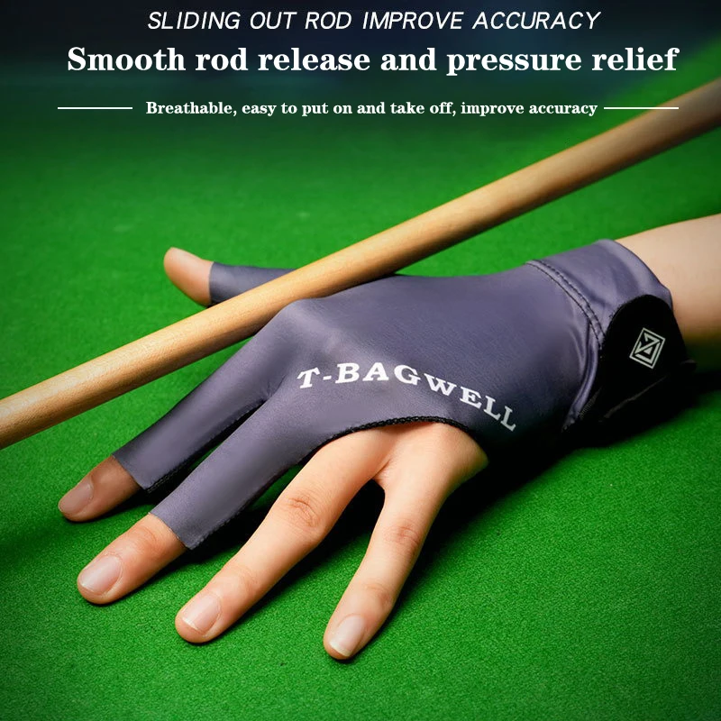 Billiards Glove Left Hand Three Finger Snooker Glove Non Slip Stickers Elasticity Training Accessories