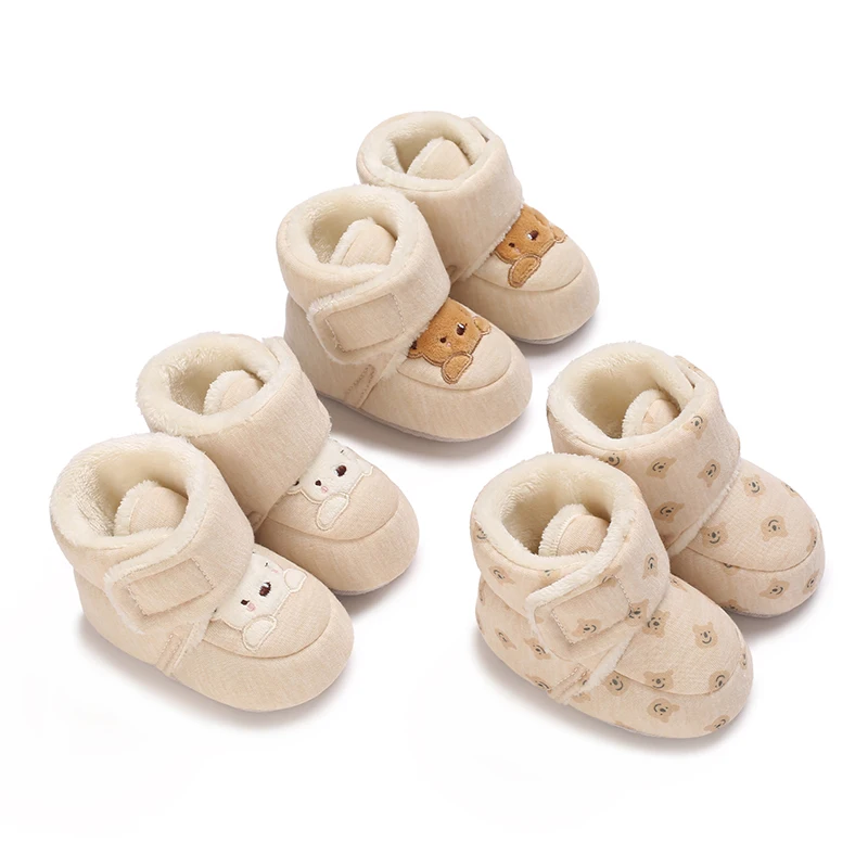 Winter Newborn Boys and Girls Cute Cartoon Cotton Shoes with Soft Sole and Warm Boots Preschool Walking Shoes  Winter Newborn 1