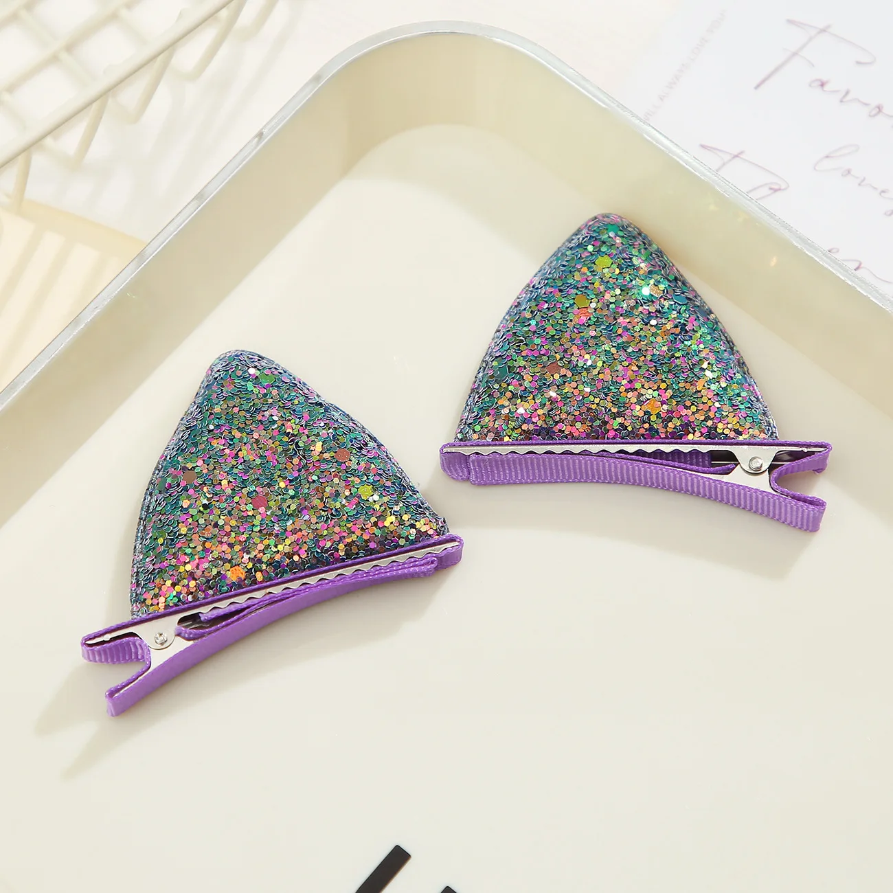 Nouvelles pinces à cheveux pour filles aux couleurs acidulées, mignonnes, avec oreilles de chat de princesse, pince bec de canard, barrettes de dessin animé, accessoires de coiffure_voghion.com