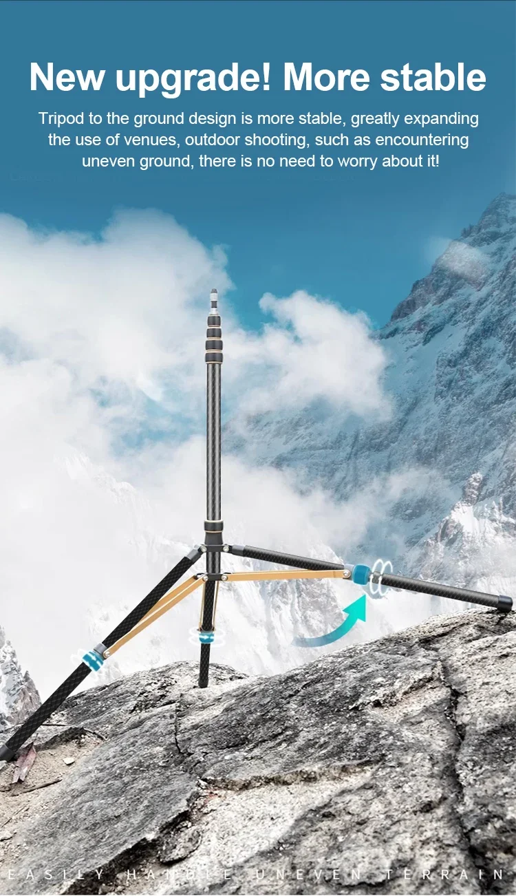 Description Picture 4 of itemSoonpho Tripod LS255C LS285C 200cm 270cm Carbon Fiber /Aluminum Light Stand For Photography Studio Softbox Godox Light Flash