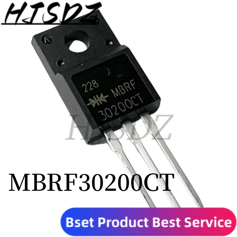 Diodo Raddrizzatore Mbrf30200Ct Piezas 30A 200V Schottky, Diodo Raddrizzatore B30200G Schottky, 5 To-220F