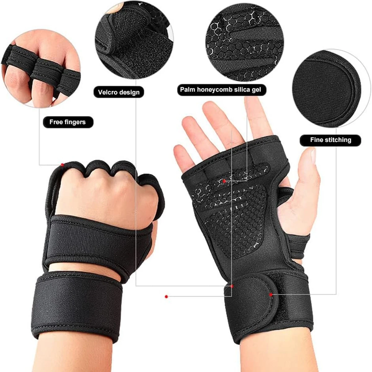 Enhanced Fitness Workout Gloves for Training and Body Building