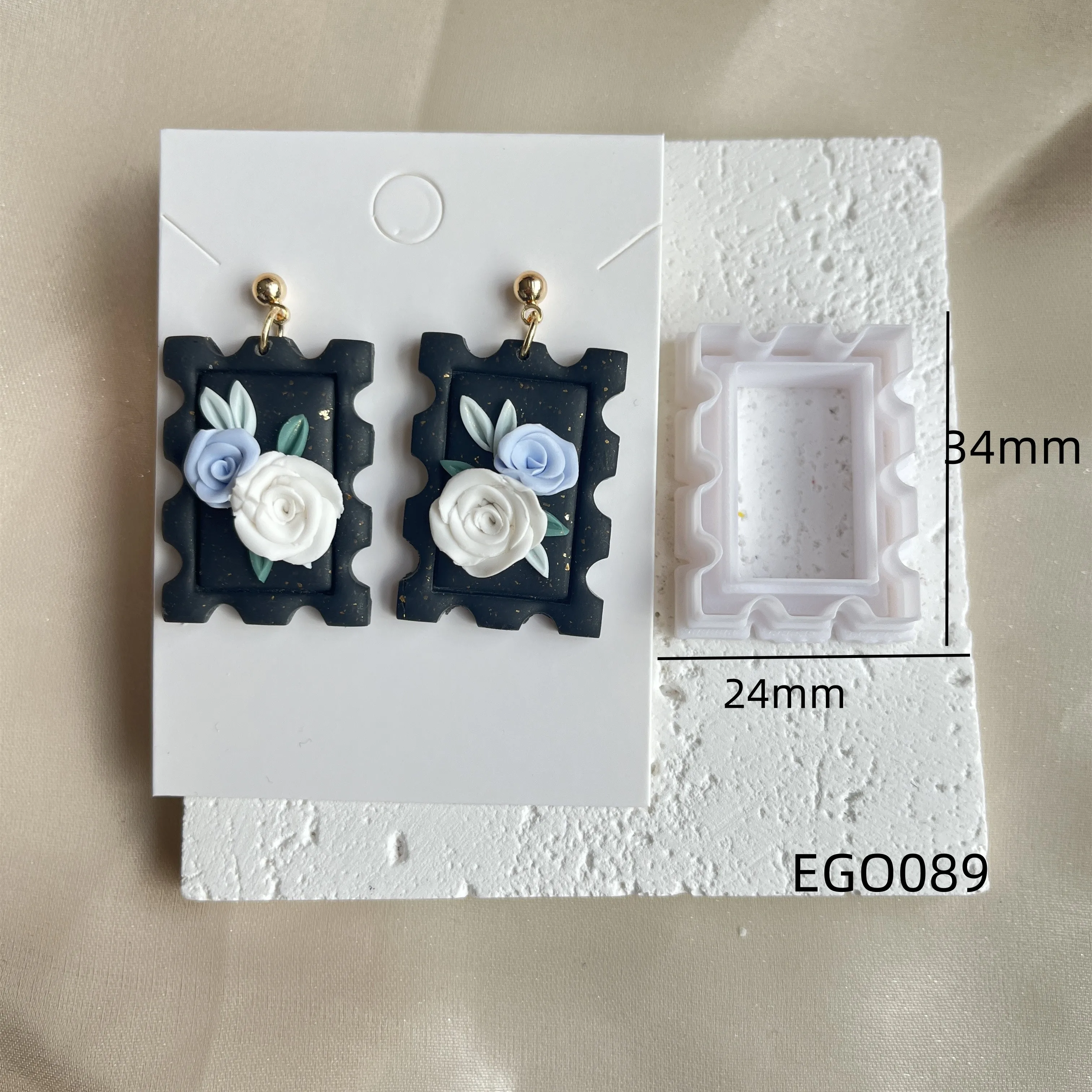 Weiche Keramik Ohrringe Polymer Clay Cutter Grenze Geometrische Muster Form DIY Ton Ohrringe Schmuck Anhänger Ton Werkzeuge – Detail 8