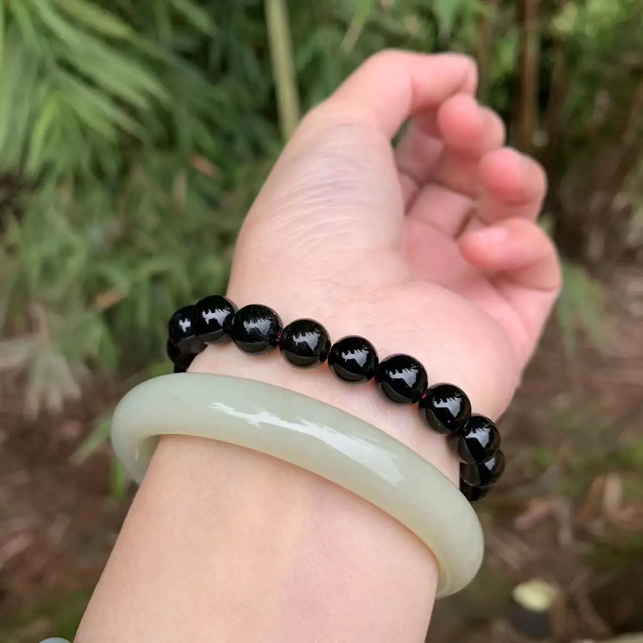 7MM Genuine Natural Tourmaline Beads Bracelet Crystal Gift Woman Round Beads Jewelry fine