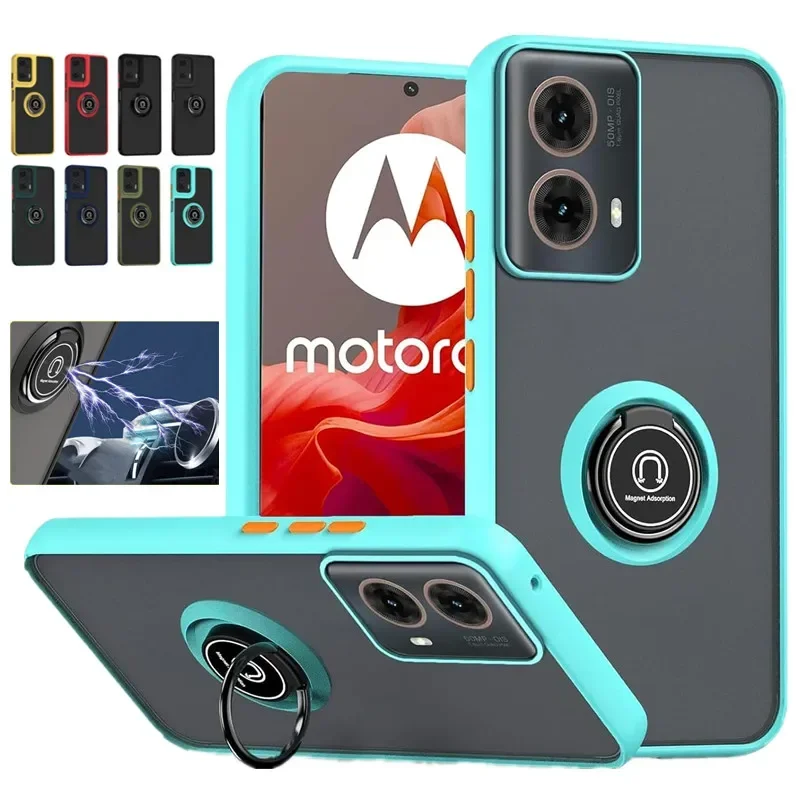 Enhanced Armor Matte Case with Ring Holder - Shockproof Protective Cover