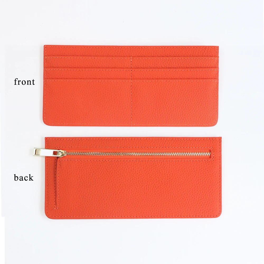 Elegant Genuine Leather Multi-Slot Card Case Wallet - Ultra-Thin Design with Premium Zipper