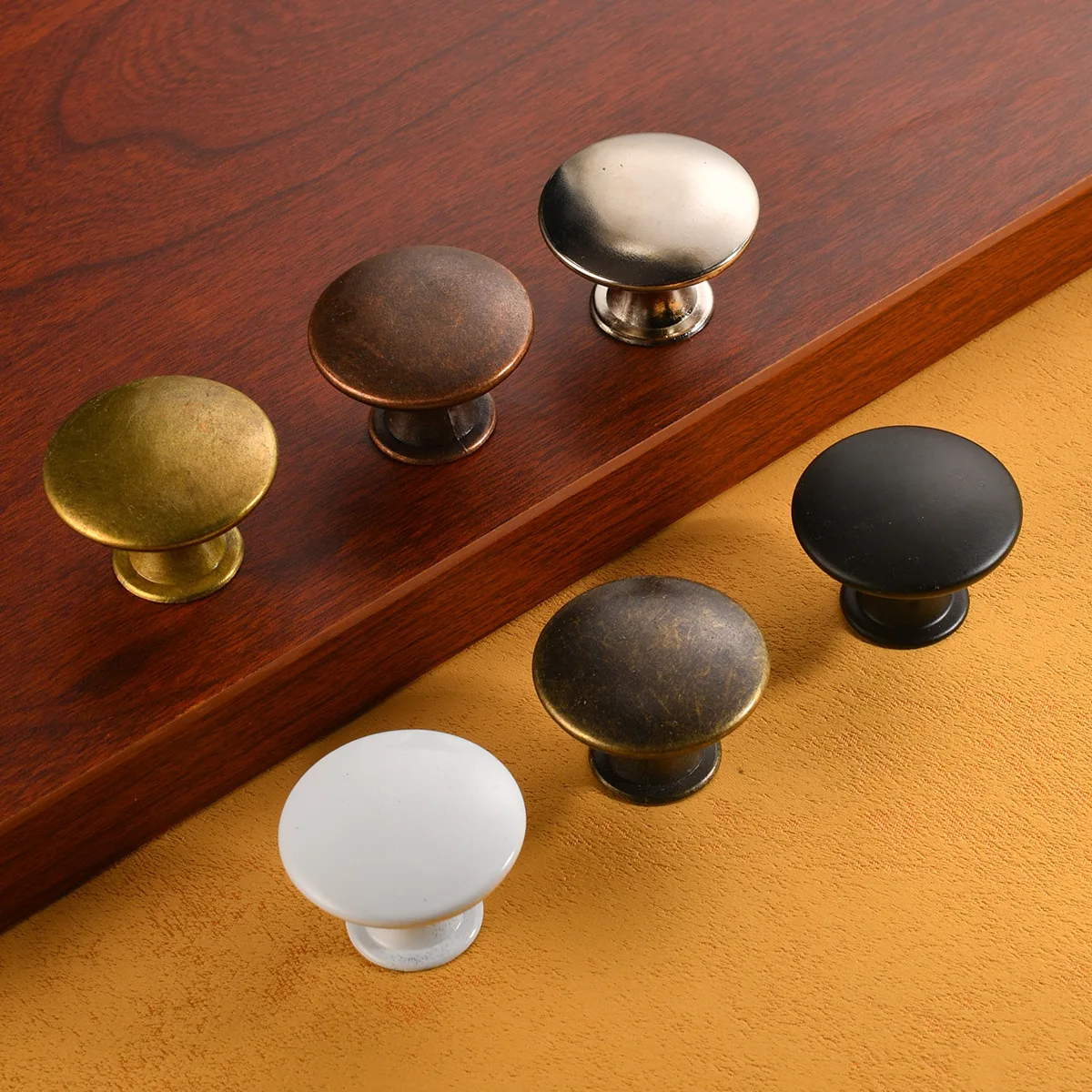 Furniture Knobs 12Pcs Round Door Knobs Cabinet Handles Cupboard Drawer Kitchen Bathroom Fashion Furniture Hardware Accessories