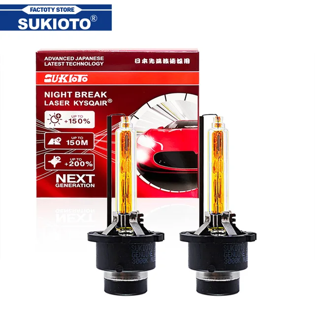 2PCS SUKIOTO ญี่ปุ่นของแท้ D2S 3000K 6000K XENON MUGEN VISION D2S D2R 5000K D4S D4R 4300K 8000K HID ไฟหน้าหลอดไฟหน้ารถ 1