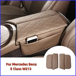 Center Console Armrest Box Cover Pad For Mercedes Benz E Class 2017-2022 W213 CLS 2018-2022 Leather Anti-Scratch Armrest Cushion