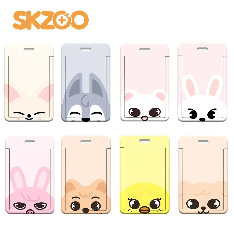 

New Stray Kids Card Holder Cute Cartoon Skzoo Id Card Holder Protection Case Kawaii Card Case Lanyard Badge Holders Fan Gifts