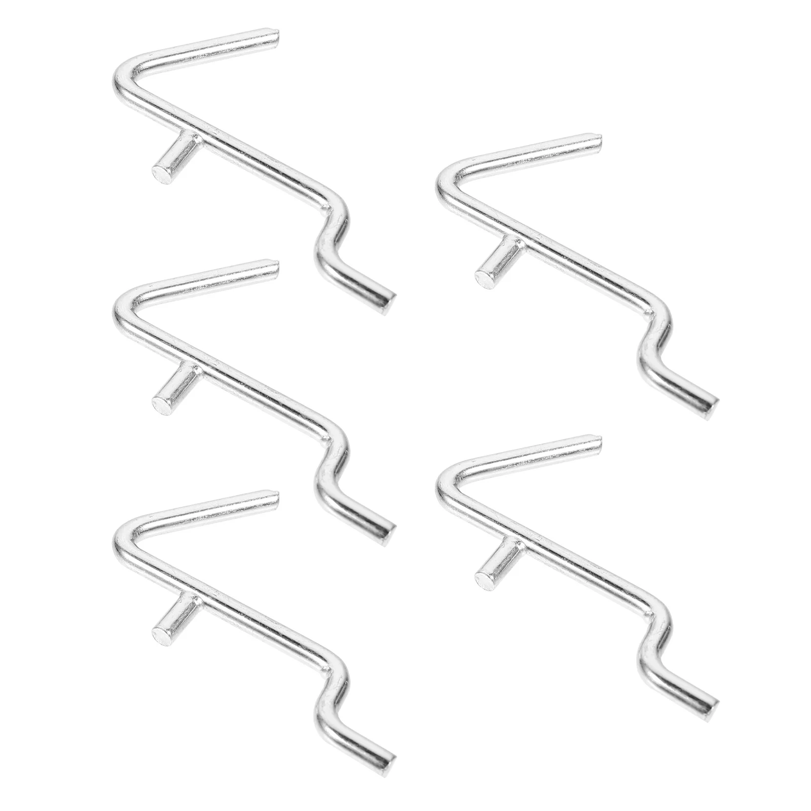 5 Pcs Stainless Steel Hooks V Shaped Pegboard Hangers Display Rack Perforated Wall Hooks Pegboard Accessories Rear Racks Metal