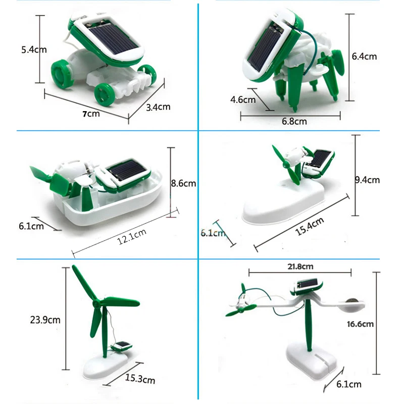 6 IN 1 BUILDING EDUCATIONAL ROBOT SOLAR POWERED DIY INTELLIGENT MODEL solar robot kit