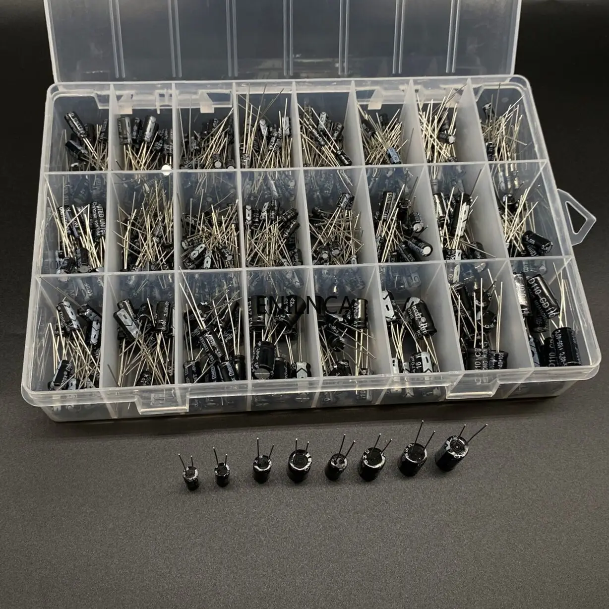 Aluminum electrolytic capacitor 510Pcs/lot 0.1UF-1000UF 24Values Aluminum Electrolytic Capacitors 16-50V mix Electrolytic capacitor Assorted kit and storage box
