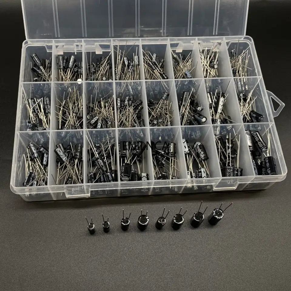 510Pcs/lot 0.1UF-1000UF 24Values Aluminum Electrolytic Capacitors 16-50V mix Electrolytic capacitor Assorted kit and storage box image 3