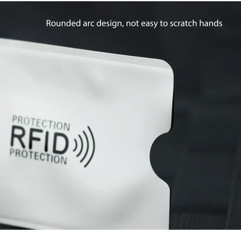 5~20 Stück Anti-Scan-Kartenhüllen, antimagnetisch, diebstahlsicher, RFID/NFC-Blockierung, Aluminiumfolie, Sicherheitshalter für Bankkarten und Ausweise – Detail 6