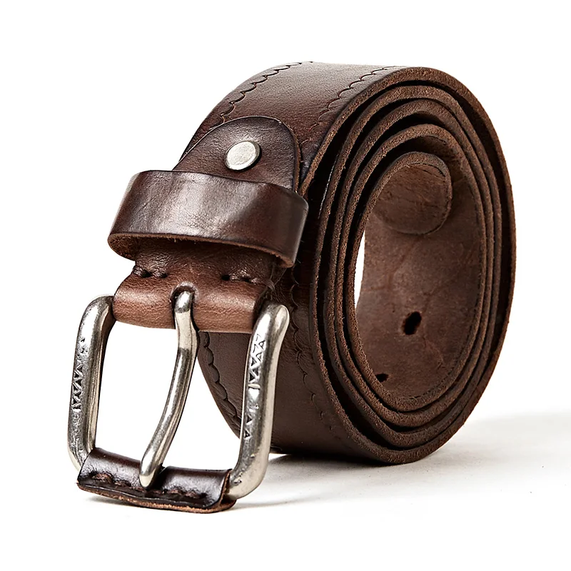 

Designer Men Belt Genuine Leather Luxury High Quality For Men Waist Belt New Fashion Classice Vintage Cowskin Pin Buckle Jeans