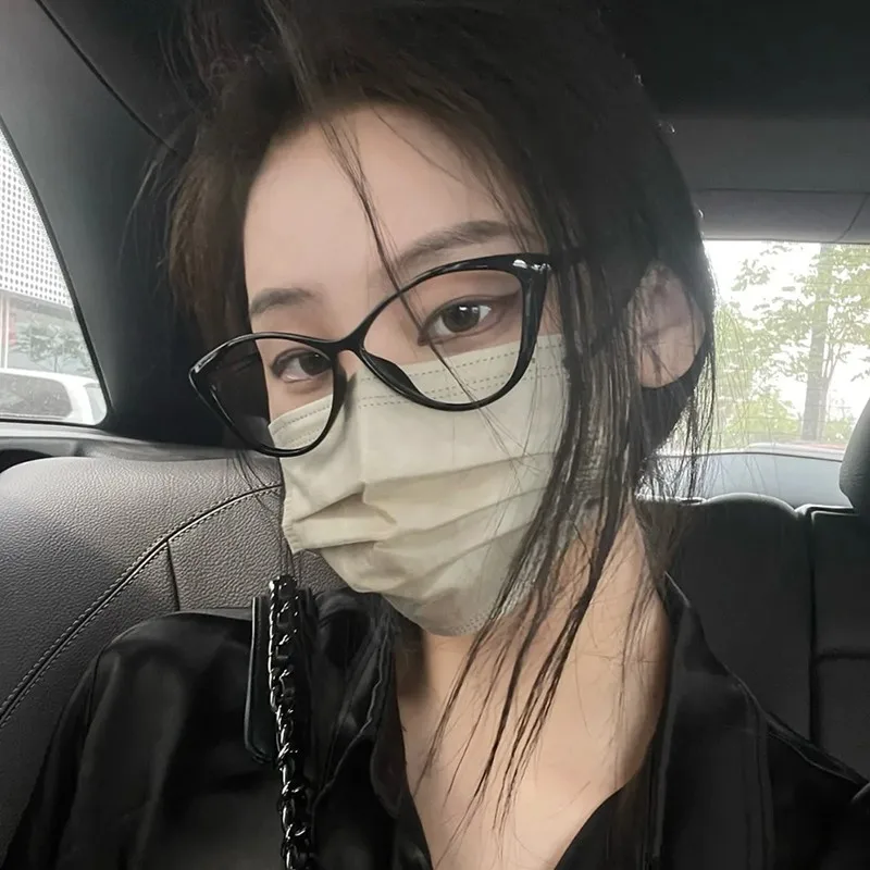 

Retro Thin Cat Eye Glasses Frame Women Lovely No Makeup Plain Glasses Men Eyewear Cute Decorative Computer Glasses