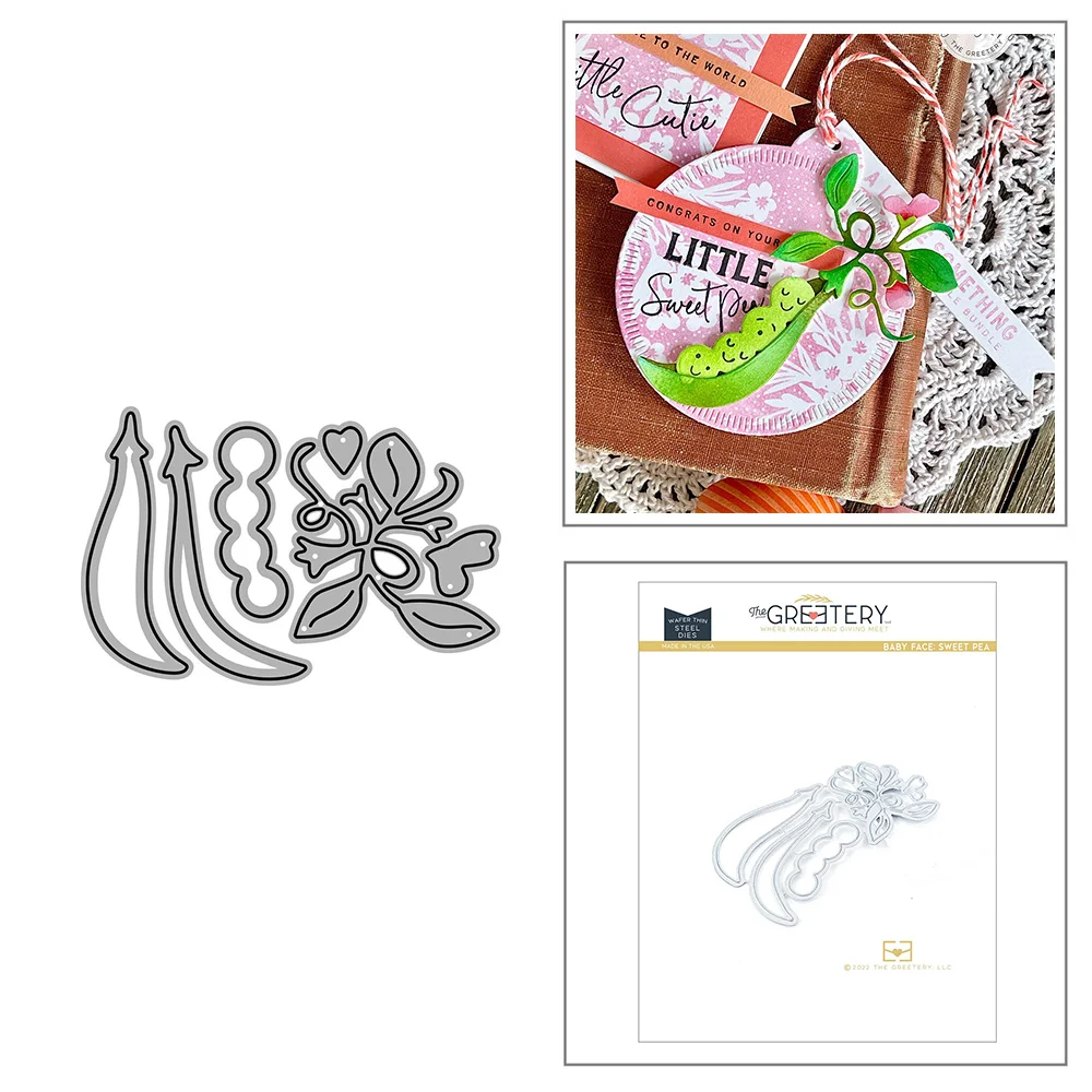 Pea Pod Frame Metal Cutting Dies For Diy Scrapbook Album Paper Card Decoration Crafts Goffratura 2023 New Dies