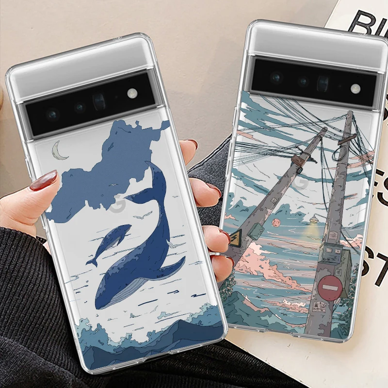 Korean Sunset Scenery Clear Phone Case - Soft Transparent Cover
