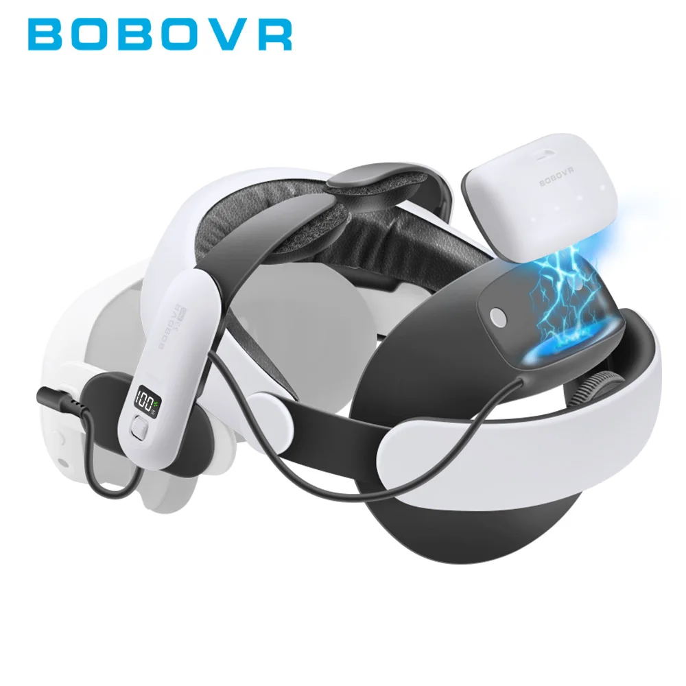 BOBOVR M3 Pro Battery Strap Accessories,Compatible with Quest 3/Ques 3S,Reduce Facial Stress,Magnetic Battery Change Design