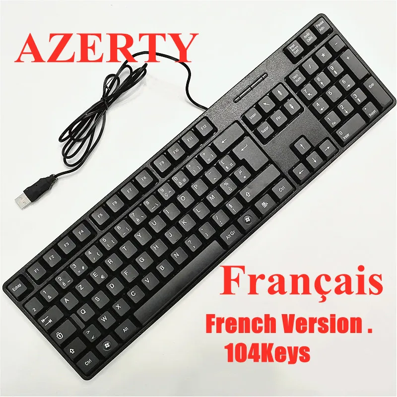 teclado com fio para pc teclas de tamanho completo teclado do computador profissional russo francês espanhol árabe plug and play driver gratuito