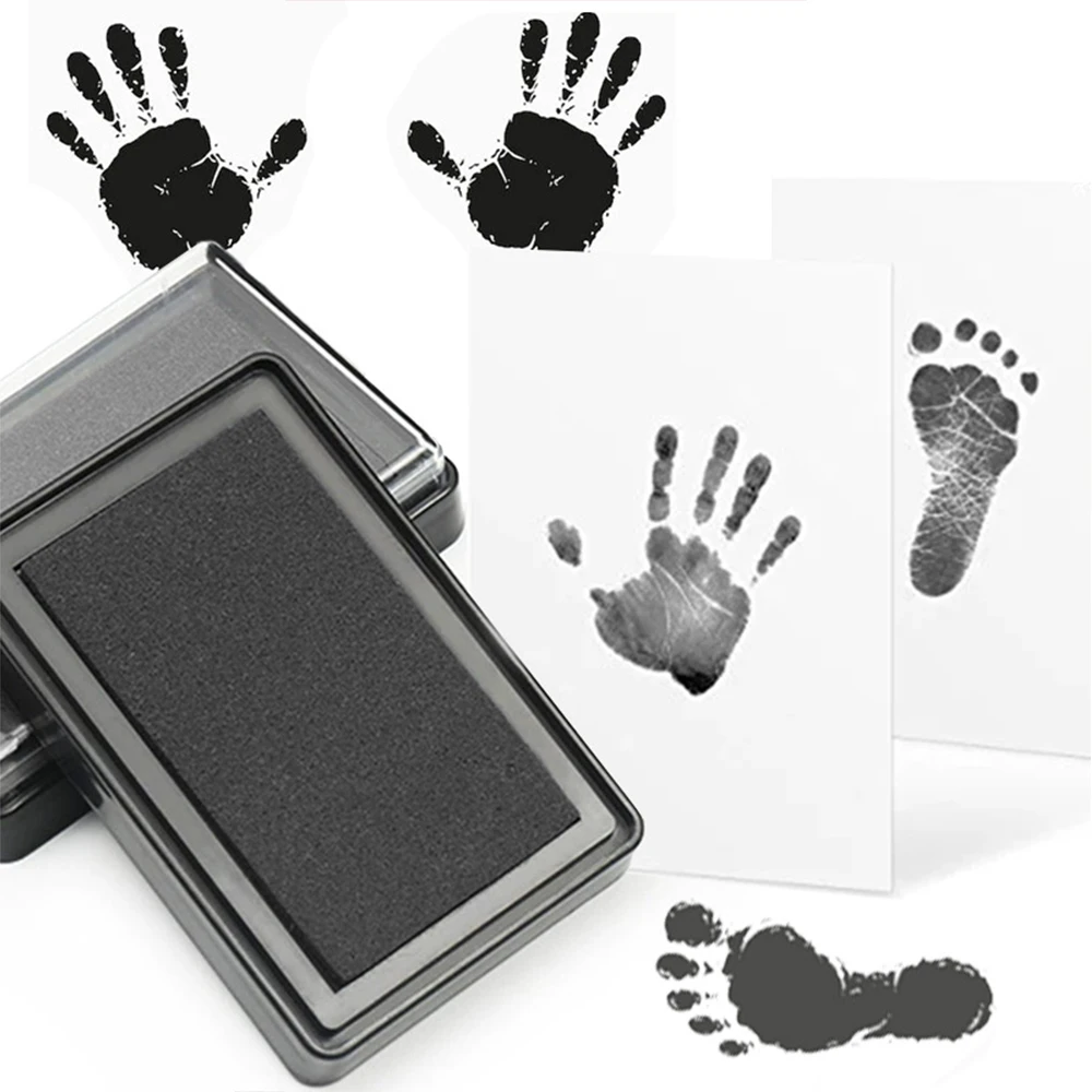 Baby Footprint Ink Pad Reusable Baby Handprint Footprint Print Ink Pad Feet and Hands Stamp Baby Shower Gift