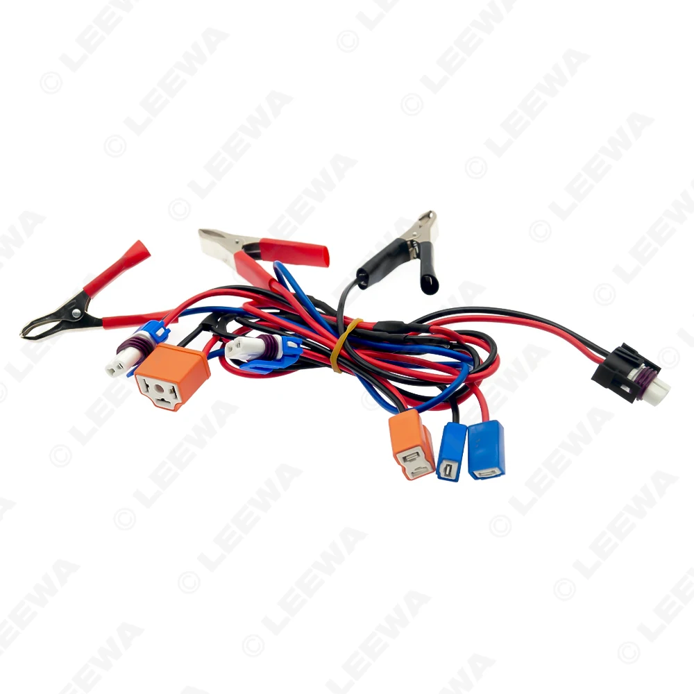 LEEWA 자동차 LED HID 플러그 어댑터 전원 코드, 클립 포함, H1/H4/H7/9005 소켓, 자동 조명 테스트 와이어 하네스 케이블  CA5623