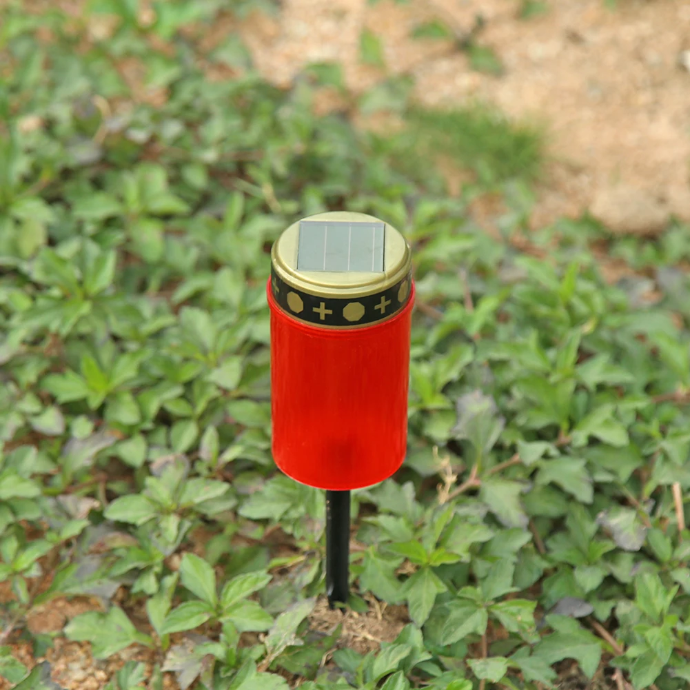 Solar Powered Plastic LED Candle Lamp for Outdoor Decor