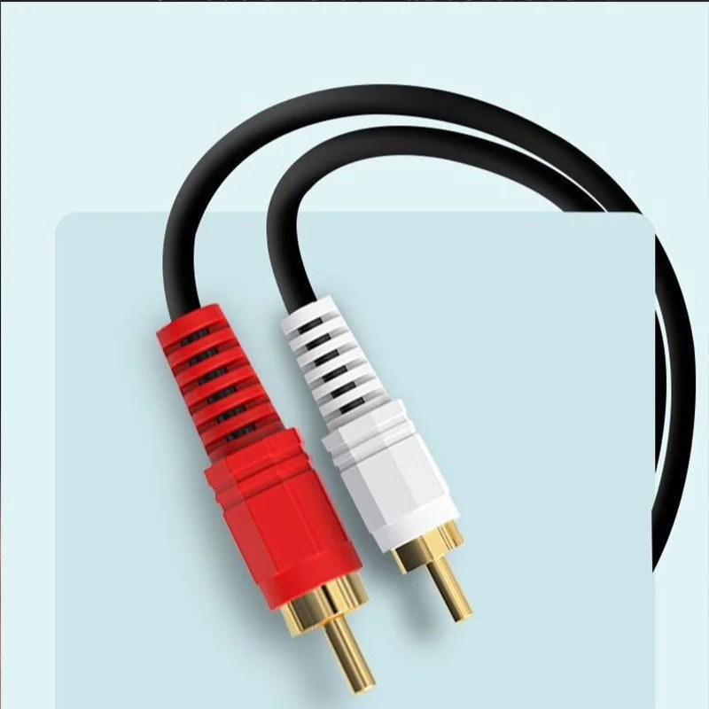 오디오 분배기 케이블 3.5mm 2 RCA 레드 화이트 잭 사운드 증폭기 기계용 범용 보조 연결 라인